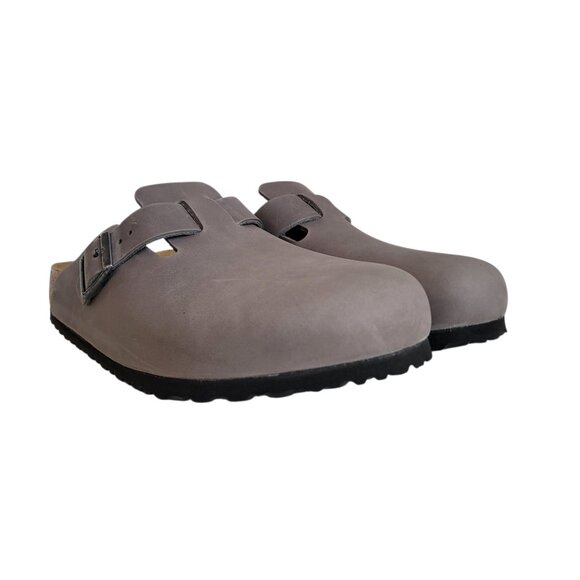 Birkenstock Boston Leather Clogs in Grey Men's Size 45 EU 12-12.5 US Regular Fit - Picture 4 of 10